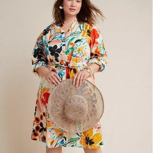 Anthropologie A+ Rilke Poplin Shirtdress 2X